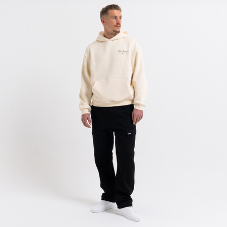 Bee Inspired Olise Hoodie in Sand, relaxed fit hoodie with stretch cuffs and hem, styled shot
