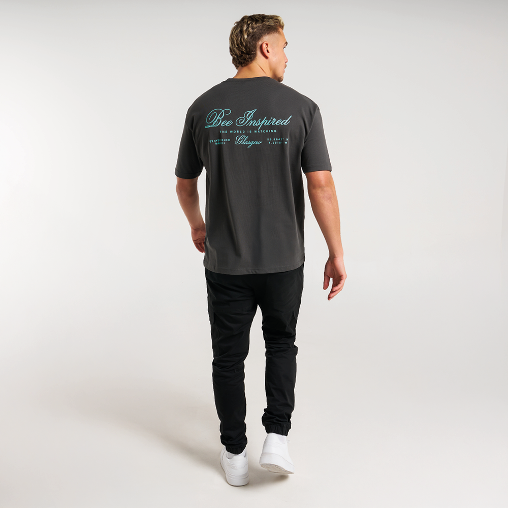 Olise T-Shirt - Charcoal/Turquoise