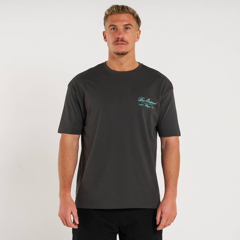 Olise T-Shirt - Charcoal/Turquoise