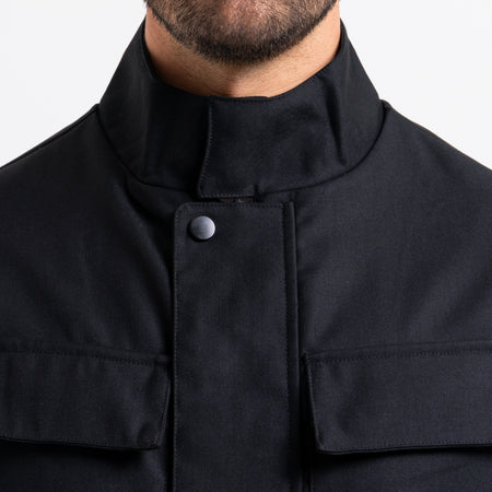 Onana Jacket in black with chest pockets