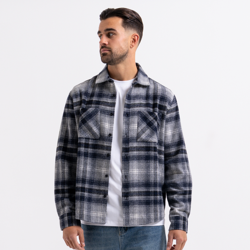 Fernandez Shirt - Grey/Navy Check