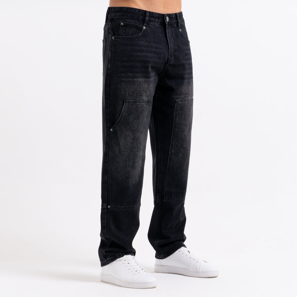 Pirlo Relaxed Jeans in black with branded rivets