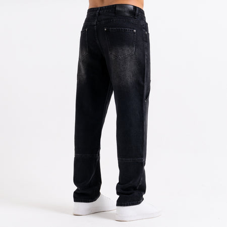 Pirlo Relaxed Jeans in black with a back waistband patch