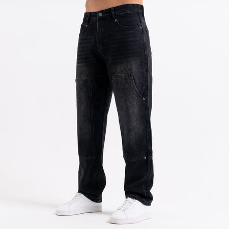 Pirlo Relaxed Jeans in black showing the relaxed fit