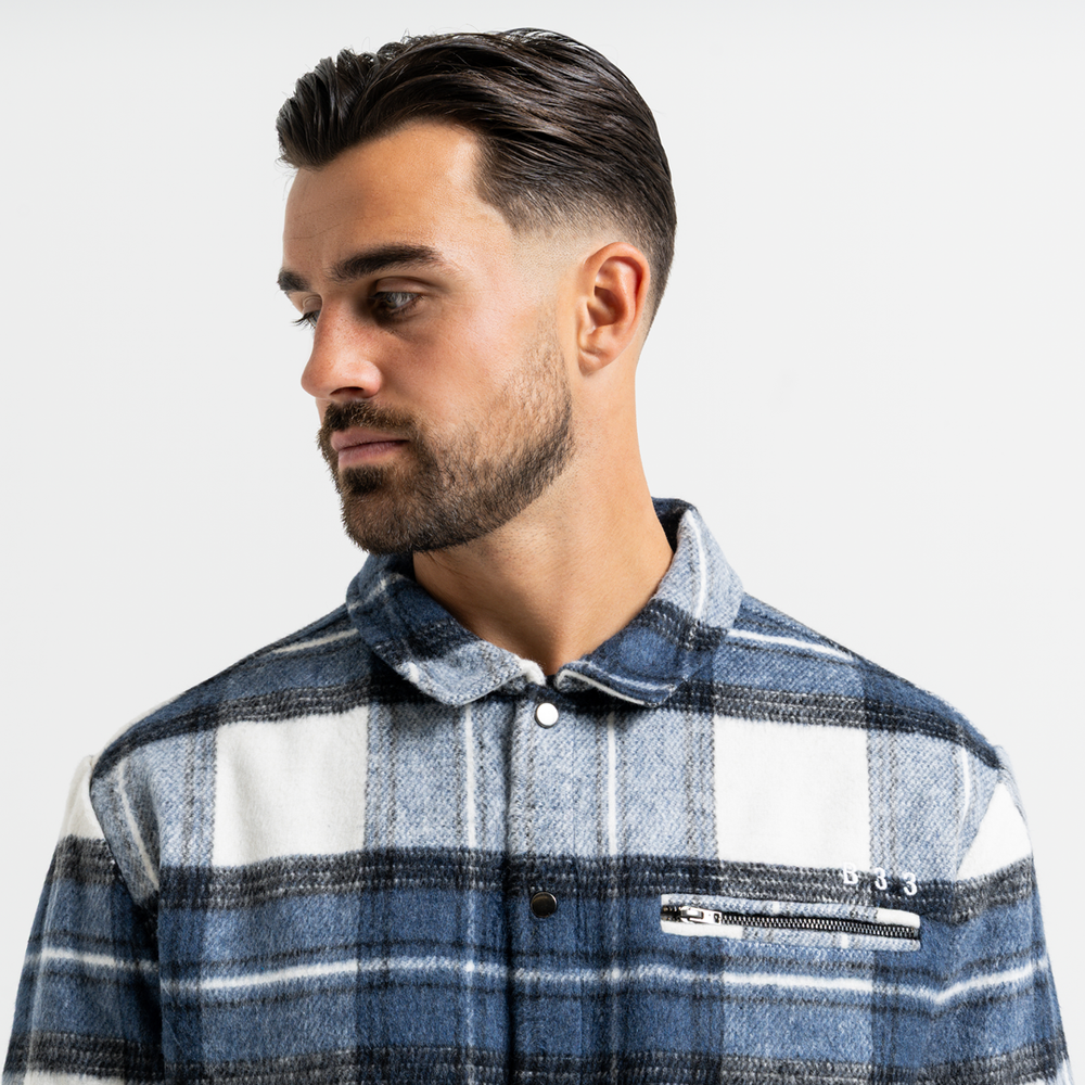 Porteous Overshirt - Blue Check