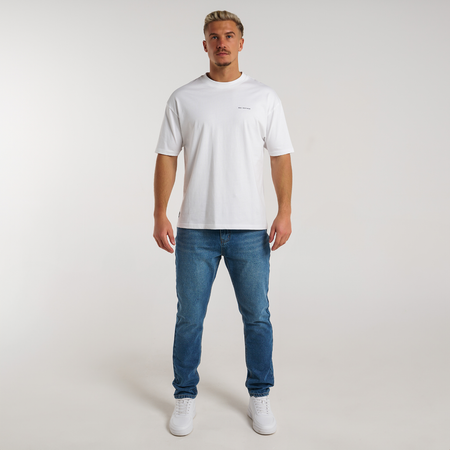 Bee Inspired Ralston Regular Fit Jeans in Mid Blue, regular fit jeans with a looser, comfortable feel, styled shot