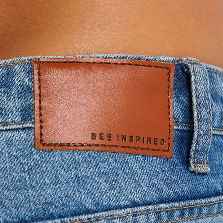 Bee Inspired Ralston Regular Fit Jeans in Mid Blue, regular fit jeans with a looser, comfortable feel, alternate angle