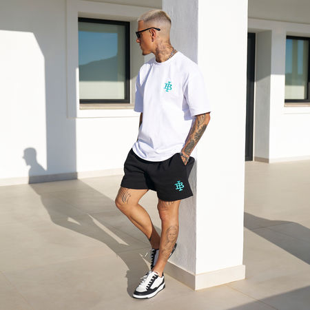 Bee Inspired Renato Cupsole Trainer in White/Black, court-inspired trainer with a premium finish, close-up crop shot