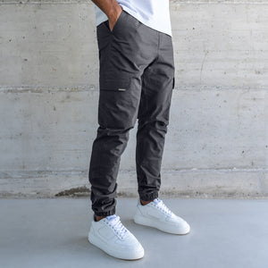 Bee Inspired Rivero Cargo Pants in charcoal, regular fit with multiple utility pockets