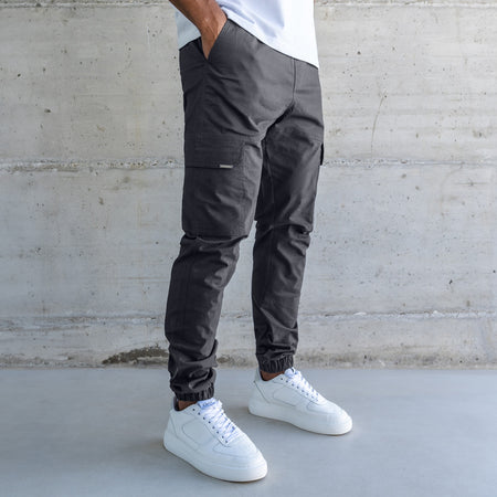 Bee Inspired Rivero Cargo Pants in charcoal, regular fit with multiple utility pockets