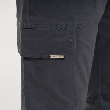 Bee Inspired Rivero Cargo Pants in Charcoal, regular fit cargo trousers with multiple utility pockets, front view