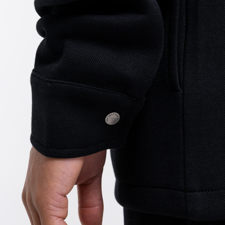 Bee Inspired Rochet Overshirt in Black, minimal overshirt with a clean, branding-free design, back view