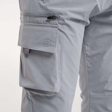 Bee Inspired Sakai Cargo Pants in Concrete, regular fit cargo trousers, alternate angle