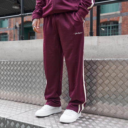 Bee Inspired Sanchez Track Pant in Burgundy, tracksuit bottoms designed to match the Sanchez track top, front view
