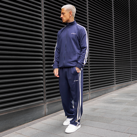 Bee Inspired Sanchez Track Pant in Navy, tracksuit bottoms designed to match the Sanchez track top, styled shot