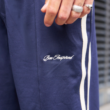 Bee Inspired Sanchez Track Pant in Navy, tracksuit bottoms designed to match the Sanchez track top, close-up