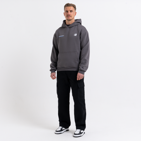 Bee Inspired Scholes Hoodie in Magnet, relaxed fit hoodie with stretch cuffs and hem, close-up