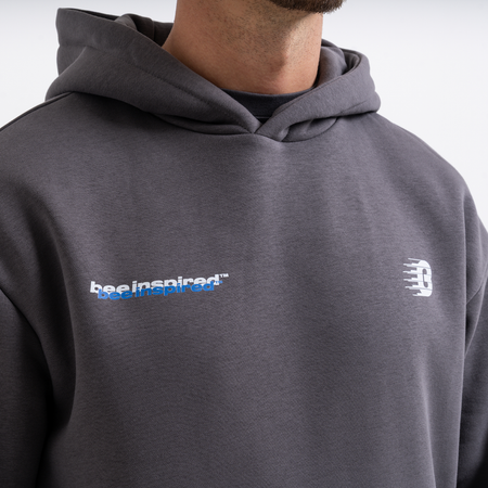 Bee Inspired Scholes Hoodie in Magnet, relaxed fit hoodie with stretch cuffs and hem, alternate angle