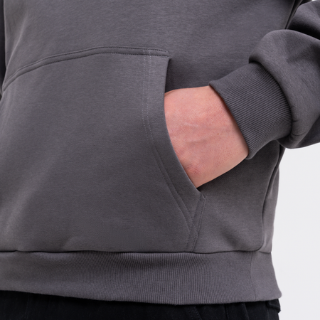 Bee Inspired Scholes Hoodie in Magnet, relaxed fit hoodie with stretch cuffs and hem, front view