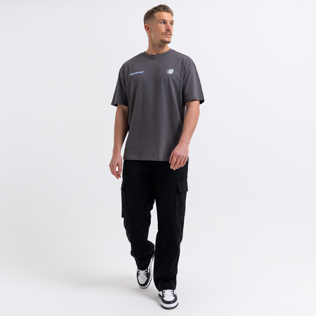 Bee Inspired Scholes T-Shirt in Magnet, relaxed fit tee with a straight hem in 100% cotton, close-up
