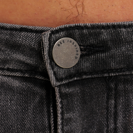 Bee Inspired Serrano Slim Fit Jeans in Washed Black, slim fit jeans designed for maximum comfort, close-up