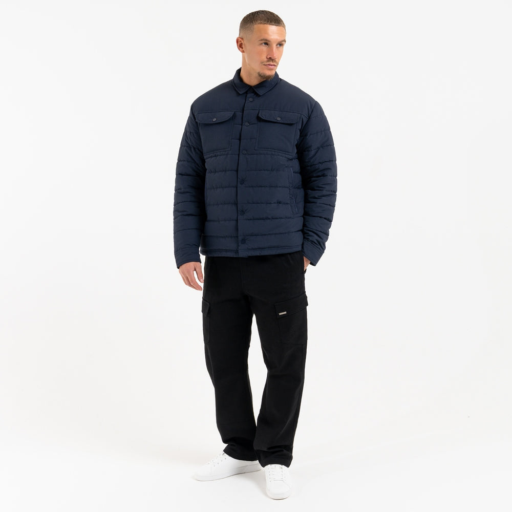 Siegrist Jacket in navy, focusing on grosgrain tape accents