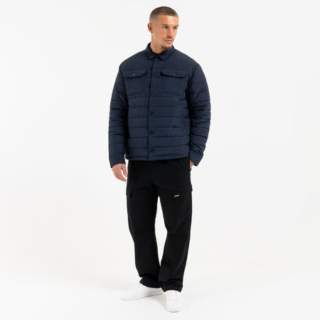 Siegrist Jacket in navy, focusing on grosgrain tape accents