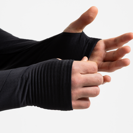 Bee Inspired Signature Sports 1/4 Zip in Black, quarter-zip sports top from the Life in Motion active range, front view