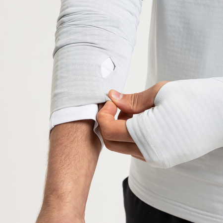 Bee Inspired Signature Sports 1/4 Zip in Light Grey, quarter-zip sports top from the Life in Motion active range, front view