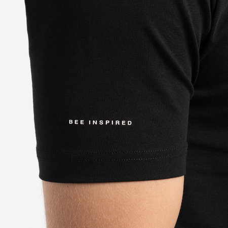 Bee Inspired Signature T-Shirt in Black, slim fit tee in cotton jersey with a contrast B monogram, alternate angle