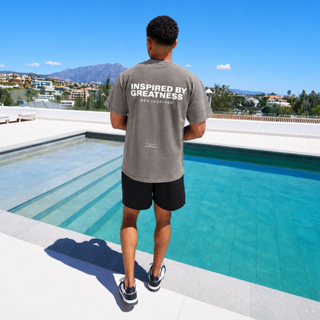 Bee Inspired Simms Swim Shorts in Black, lightweight swim shorts with a quick-dry, summer-ready fit, back view
