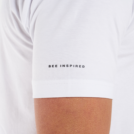 Bee Inspired Signature T-Shirt in White, slim fit tee in cotton jersey with a contrast B monogram, back view