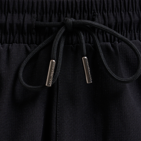 Bee Inspired Soriano Cargo Short in Black, regular fit cargo shorts with utility pockets and a toggle waistband, close-up