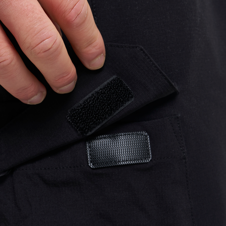 Bee Inspired Soriano Cargo Short in Black, regular fit cargo shorts with utility pockets and a toggle waistband, styled shot