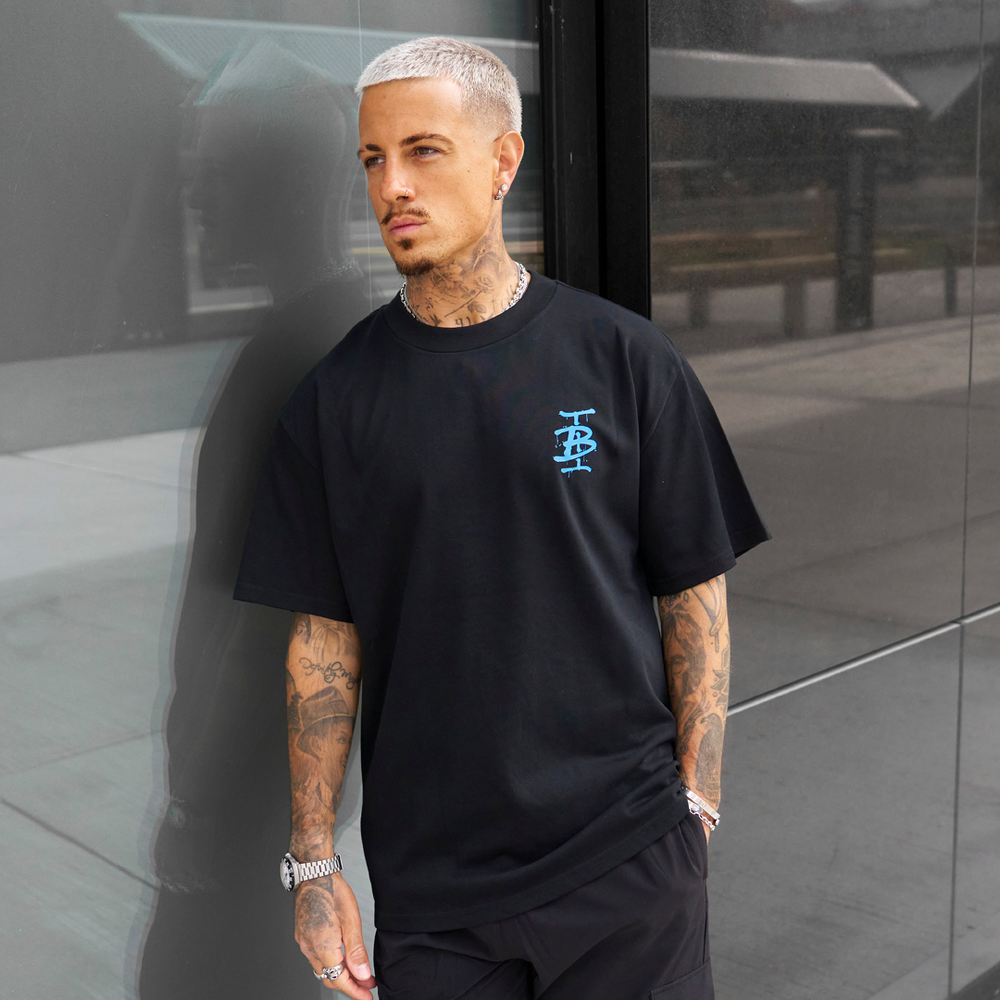 Tonali Oversized T-Shirt - Black/Blue