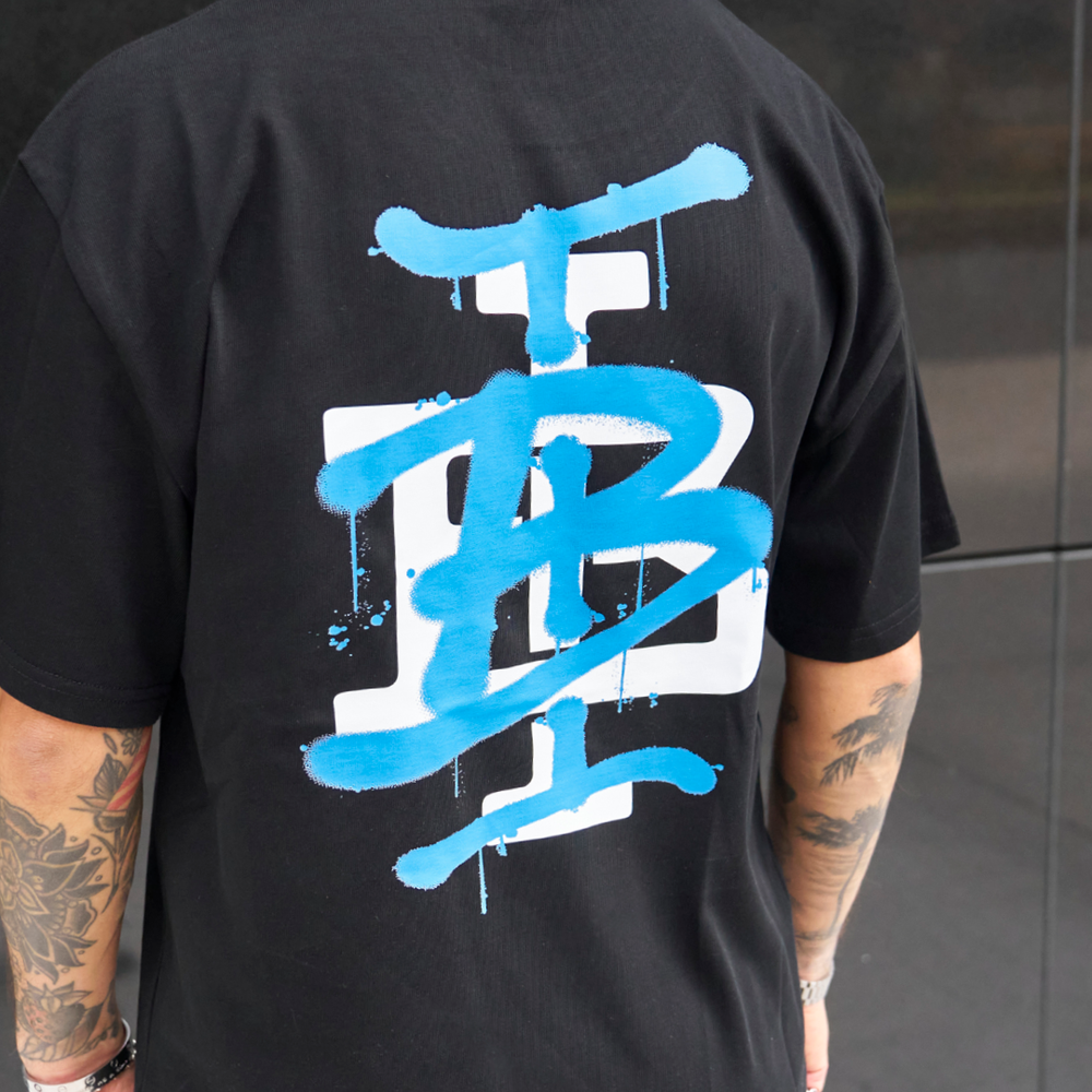 Tonali Oversized T-Shirt - Black/Blue