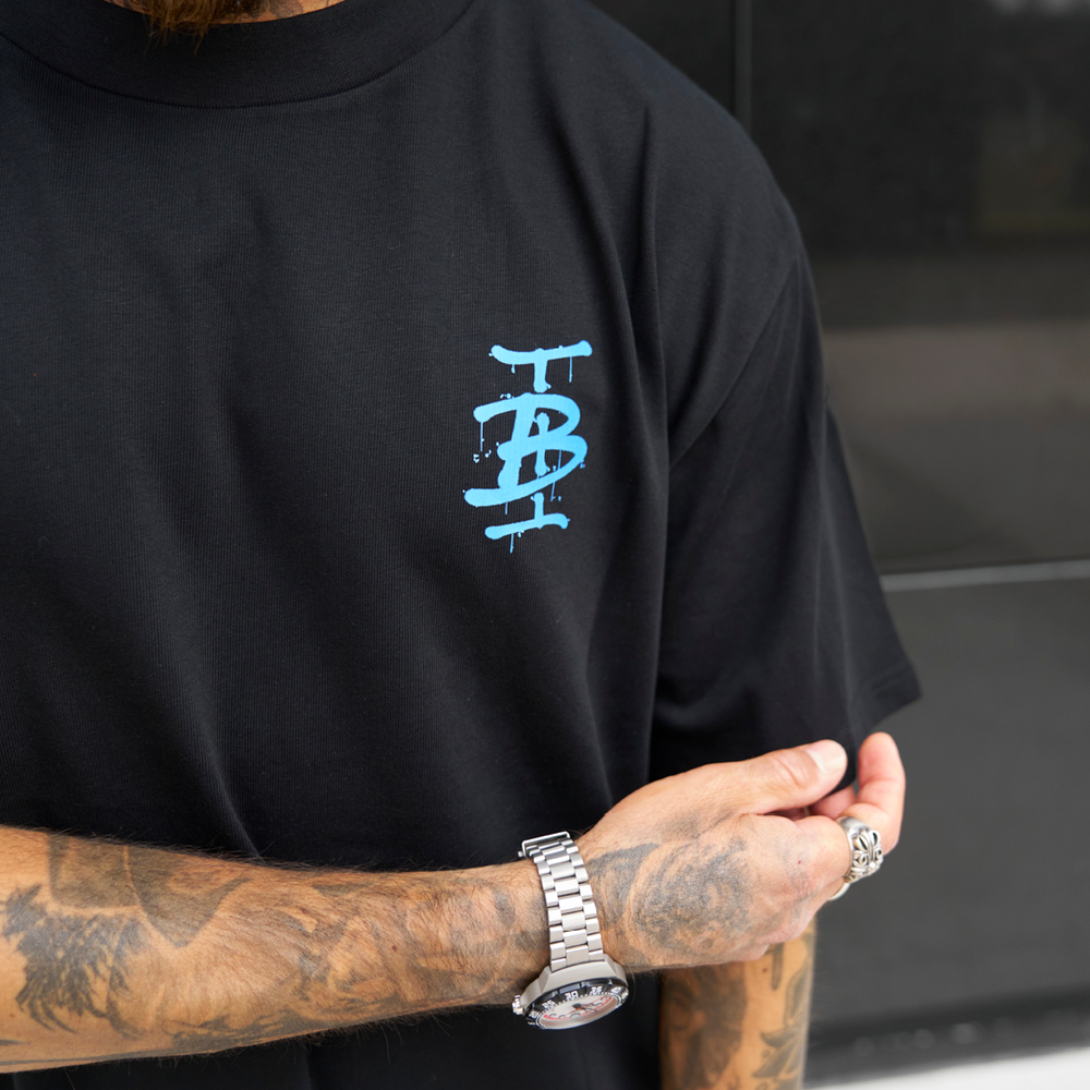 Tonali Oversized T-Shirt - Black/Blue