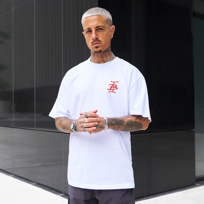 Tonali Oversized T-Shirt - White/Red