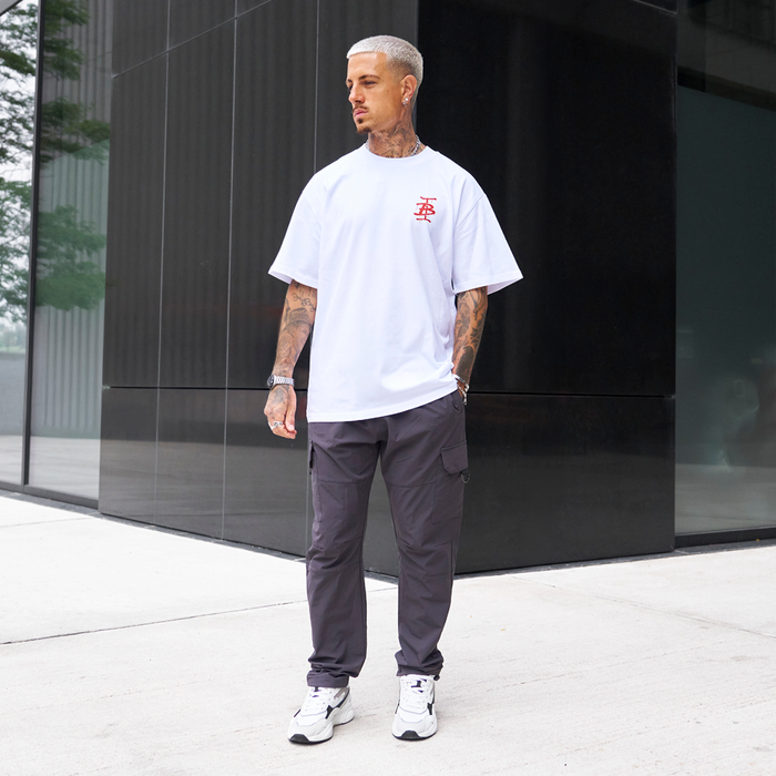 Tonali Oversized T-Shirt - White/Red