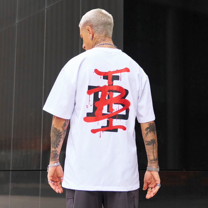 Tonali Oversized T-Shirt - White/Red