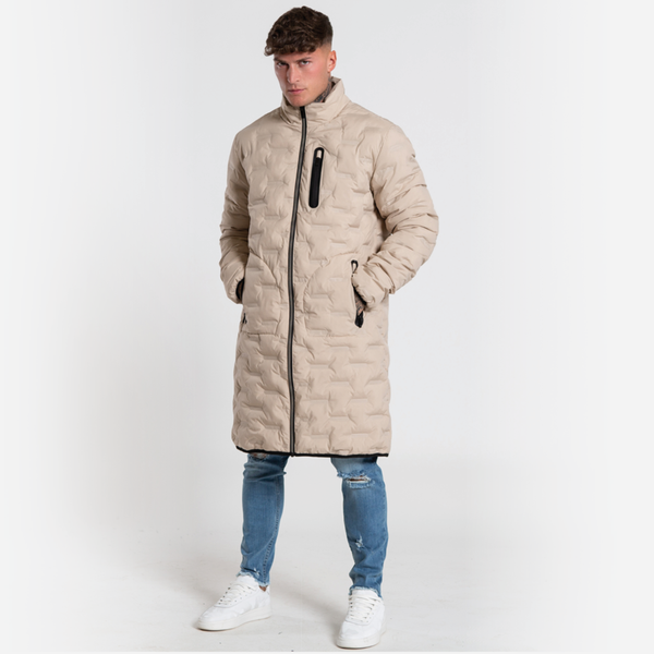 Mens Black Padded Longline Parka Coat | justyouroutfit